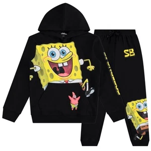 SpongeBob SquarePants Boys Hooded Pullover Hoodie and Jogger Sweatpants Set,... - Picture 1 of 9