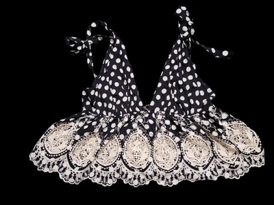 Top halter Free People lunares negro blanco L grande Foto 1 de 2
