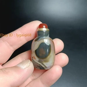 Agate snuff bottle, natural, purely handmade - Picture 1 of 5