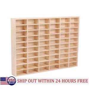 60 Grids for Hot Wheels Diecast Car Matchbox,1/64 Wooden Display Storage Cabinet - Picture 1 of 13