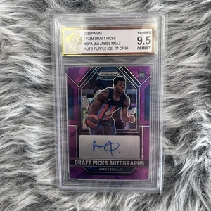 2023 Prizm Draft Picks James Nnaji Purple Ice Auto /99 CGA 9.5 Gem Mint RC - Picture 1 of 3