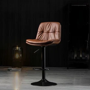 Bar Stools Kitchen Bar Stool Leather Barstools Swivel Gas Lift Counter Chairs x2 - Picture 1 of 8