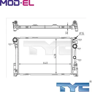 RADIATOR ENGINE COOLING 721-0015 FOR MERCEDES-BENZ SLC E-CLASS/Convertible 2.1L - Picture 1 of 6