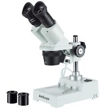 AmScope 20-40-80X Stereo Microscope 45 Degree Inclined Binocular Head Multi-Use