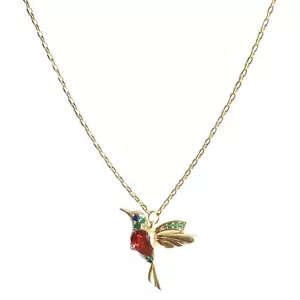 Collar de perlas sintéticas gemas de cristal para pájaros circonios cadena de oro para mujeres bolsa de regalo Reino Unido - Imagen 1 de 1