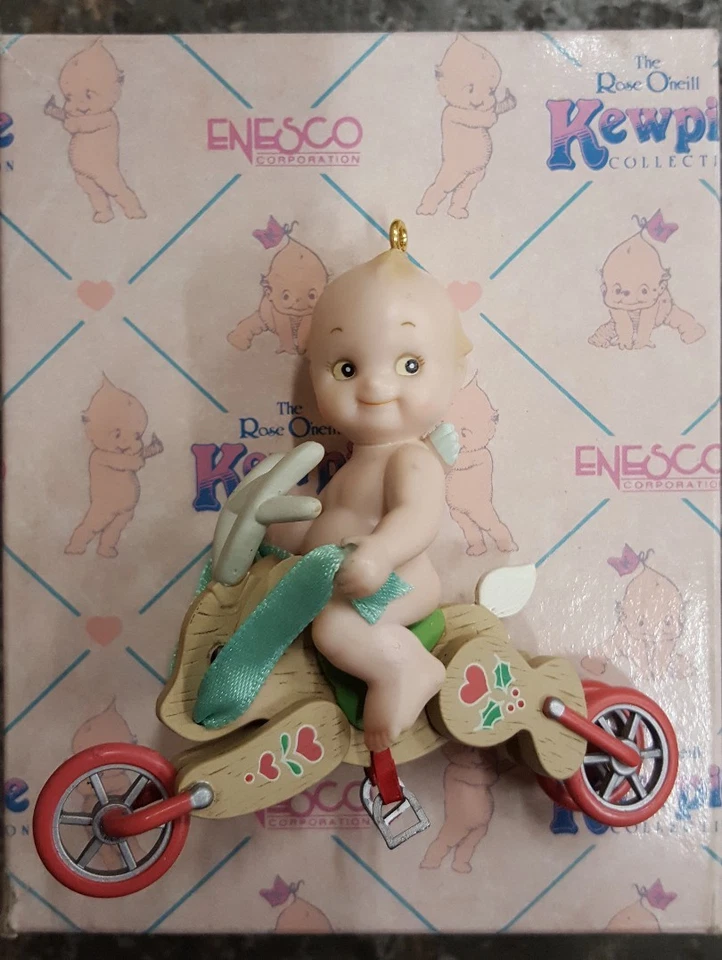 KEWPIE ON A REINDEER TOY HANGING ROSE O'NEILL ORNAMENT 1993 RETIRED 23YRSOLD NIB - Image 1 of 1