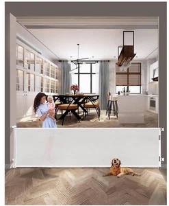 118inch Extra Wide Retractable Baby Gate, Mesh Large Baby Gate Or Pet Dog Gate - Picture 1 of 5