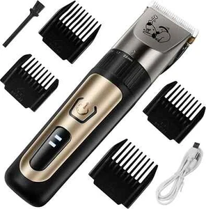 PET CLIPPERS Professional Heavy Duty Trimmer Thick Hair Dog Grooming Kit - Picture 1 of 12