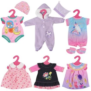 Set of 6 Dolls Outfits 12-16" Born Baby Doll Clothes Romper Pink Dress BiBi Doll - Picture 1 of 6