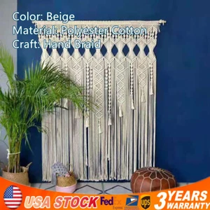 Handmade Macrame Wall Hanging Boho Home Backdrop Door Window Curtain Decor - Picture 1 of 9