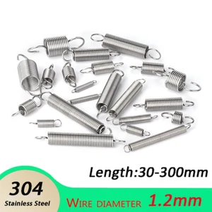 Expansion Stainless Steel Hook Springs 1.2mm Wire Dia Extending Tension Spring - Picture 1 of 6