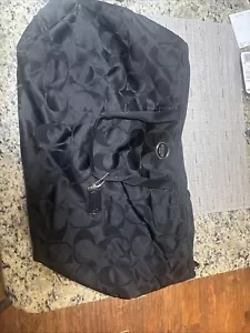 Coach Large Solid Black Logo Print Getaway Travel Weekender Tote RARE! READ - Picture 1 of 6