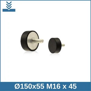 D Ø150x55 M16 x 45 NK 75° Shore Gummi Metall Puffer Schwingungsdämpfer - Picture 1 of 2
