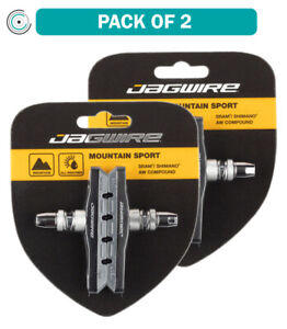 Pack of 2 Pairs Jagwire Mountain Sport V-Brake Pads Threaded Post Gray