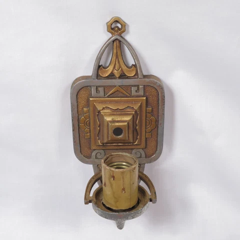 Vintage Art Deco Wall Sconce Light Fixture Markel Electric Prod MEP B360 AS IS Cover