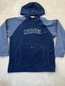 Nike Hoodie Mens L Center Swoosh Embroidered Spell Out Fleece Pullover VTG Y2K - Picture 1 of 6