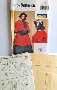Butterick B5266 Victorian Dickens Caroling Costume Cloak Pattern FF 16 - 22 - Picture 1 of 11