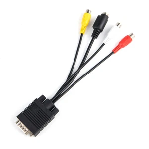3RCA Converter Cable New VGA to Video TV Out S-Video AV Adapter VGA TO VGA CATDB - Afbeelding 1 van 6