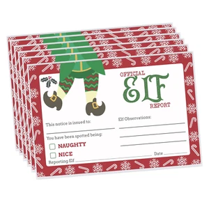 Official Elf Report Cards, SET OF 25, Elf Behavior Observation Cards for Kids - Picture 1 of 6