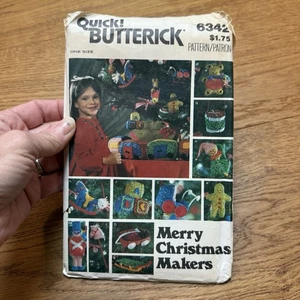 Vintage Butterick 6342 Frohe Weihnachten Macher ungeschnittenes Muster Ornamente Zug - Bild 1 von 2