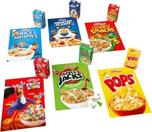Paquete de 6 rompecabezas de cereales Kellogg's de 100 piezas de regalo - edades 4+ lazos Froot - Imagen 1 de 8