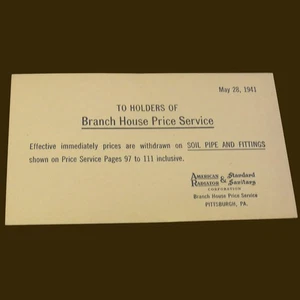 Aviso comercial American Radiator 1941 en tarjeta postal de un centavo Jefferson - Imagen 1 de 3