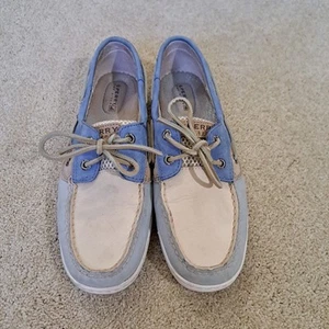 Sperry Top-Sider Damen 8 Bluefish 2-Loch Bootsschuh blau/weiß Leder abriebfest - Bild 1 von 13