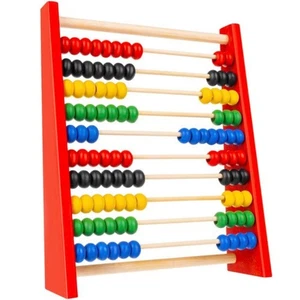 Rechenschieber Rechenrahmen Abakus Rechenhilfe Zählrahmen 100 Kugeln Holz Kinder - Bild 1 von 11