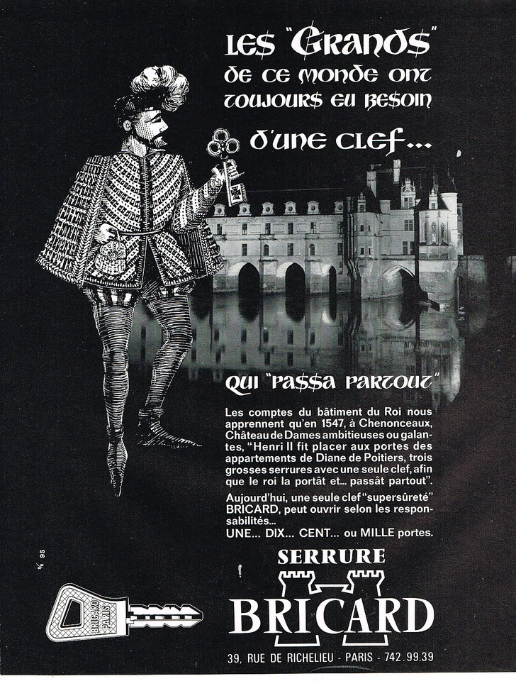 PUBLICITE  1969   BRICARD  serrures - Photo 1/1