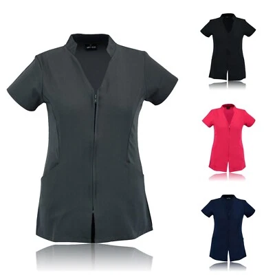 SIDE POCKET SPA BEAUTY HAIRDRESSING NAIL SALON MASSAGE THERAPIST TUNIC UNIFORM - Image 1 of 4
