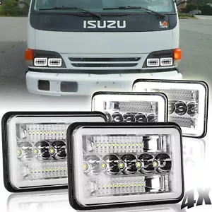 4PCS 4x6'' LED Headlights Hi/Lo Beam DRL Turn Light For Isuzu NQR NPR NPR-HD FTR - Picture 1 of 14