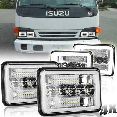 4 peças 4x6"" faróis de LED feixe Hi/Lo DRL luz de seta para Isuzu NQR NPR-HD FTR - Imagem 1 de 4