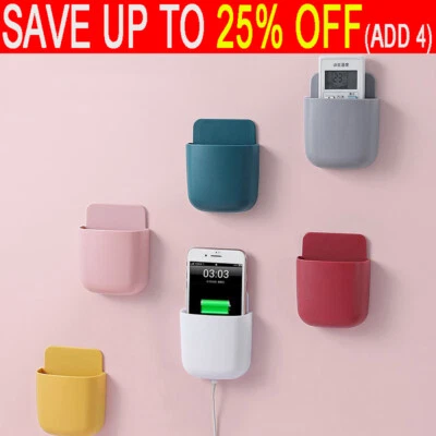 Wall Mounted Smart TV Remote Control Holder Home Office Organiser Storage Case - Image 1 of 4