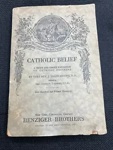 Catholic Belief By Very Rev. J. Faà Di Bruno, 1922 - Picture 1 of 20
