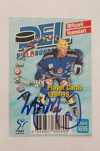 1998-99 German DEL Cover Card In Person Auto Mark MacKay