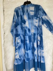 LOGO by Lori Goldstein Open-Front Cardigan With Pockets - Deep Marine - 1xP - Picture 1 of 11