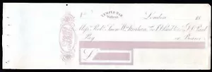 Robt. Snow, Wm. Strahan, Sir J.D.Paul Bart, P.D.Paul Bart & J.D.Paul, cheque - Picture 1 of 1