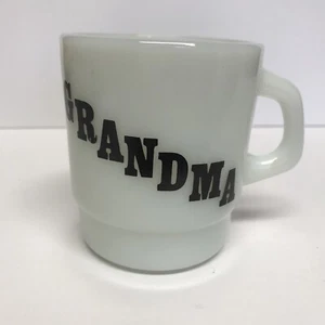 Vintage Termocrisa  Grandma Milk Glass Coffee Cup Mug USA Grandmother Poem - Picture 1 of 6