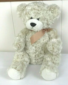 Ganz Piper Cream/Ivory Rosette Swirl Fur Teddy Bear stuffed animal plush 18" - Picture 1 of 4