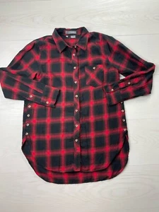 Sandra Red Plaid Button Up Shirt Size XS - Picture 1 of 8