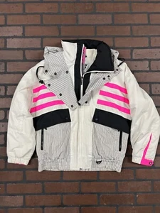 Vintage Tyrolia Ski Jacket/Coat By Head White/Pink Womens Sz8 80s - Picture 1 of 16