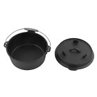 25/31Cm Camping Dutch Oven Pre Seasoned Cast Iron Lid Stock Pot Stewing Stove