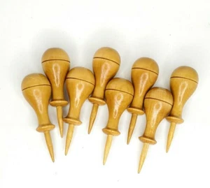 Vintage Wooden Corn On The Cob Holder Set Of 4 Pairs (8 Total) - Picture 1 of 4