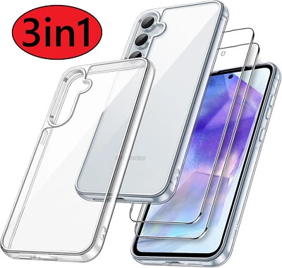 Samsung Galaxy A14 4G/5G Hülle  2X Schutzglas 9H Display Panzerfolie Bumper Case - Bild 1 von 4