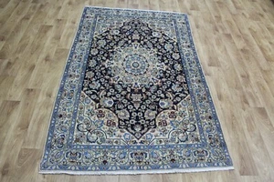 ALFOMBRA PERSA FINA NAIN, LANA Y SEDA, ELEGANTE DISEÑO FLORAL 190 x 122 CM - Imagen 1 de 12
