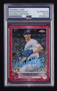 Walker Buehler Signed 2022 Topps Chrome Magenta Speckle #123 #88/350 (PSA) Seria - Bild 1 von 2
