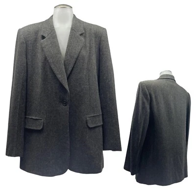 Chaqueta Blazer Vintage Años 90 BLANCO CIERVO Mujer 10 100% Lana Novio GRIS Foto 1 de 4