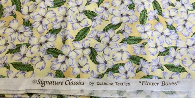 Tela vintage "Cajas de flores" de 2,3 yardas X 43,5" de ancho de Signature Classics ¡NUEVO! Foto 1 de 3