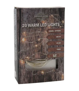 Micro Lichterkette 20 LED warmweiß - 2 m - Leucht Draht Lichterkette Timer Außen - Bild 1 von 1