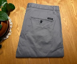 SCOTCH & SODA Stuart schmale graue Stretch-Chinohose für Herren Größe 35 x 30,5 neu ohne Etikett - Bild 1 von 14